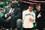 绿军官方晒各路明星现场看球照：大家都来看总冠军☘️🏆